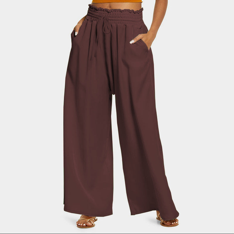 Wide leg pants for women with elastic waistband and side pockets Chic and Style