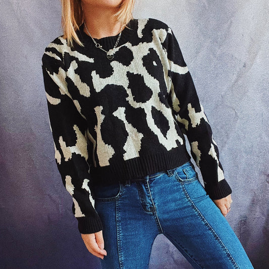 Pull femme à motifs avec impression animale moderne Chic und Stil