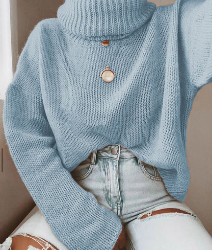 Pull en tricot pour femmes avec col montant et coupe décontractée Chic und Stil