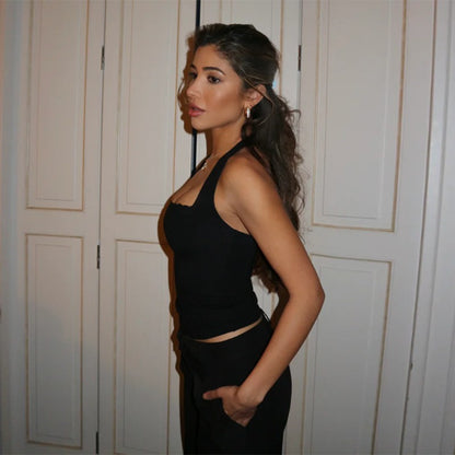 Top femme avec empiècement en dentelle et décolleté carré Chic und Stil