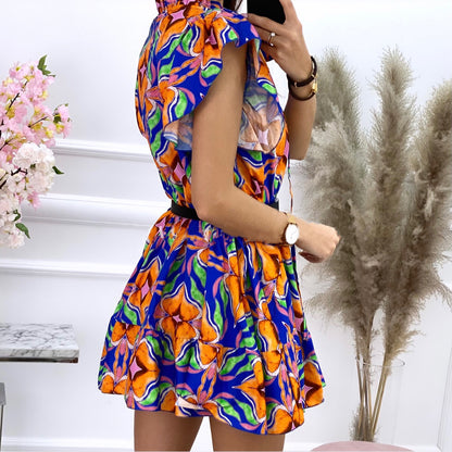 Robe maxi évasée à manches flottantes Chic und Stil