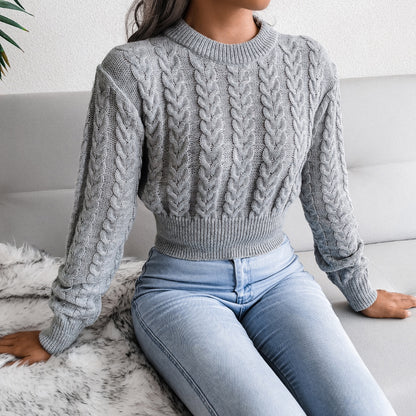 Pull en tricot pour femmes avec un motif de torsades moderne et une taille élastique Chic und Stil