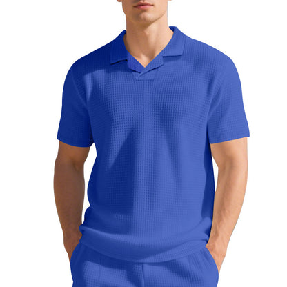 Polo décontracté pour hommes en matériau respirant avec design structuré Chic und Stil
