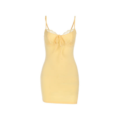 Robe courte à volants en dentelle pour femmes Chic und Stil