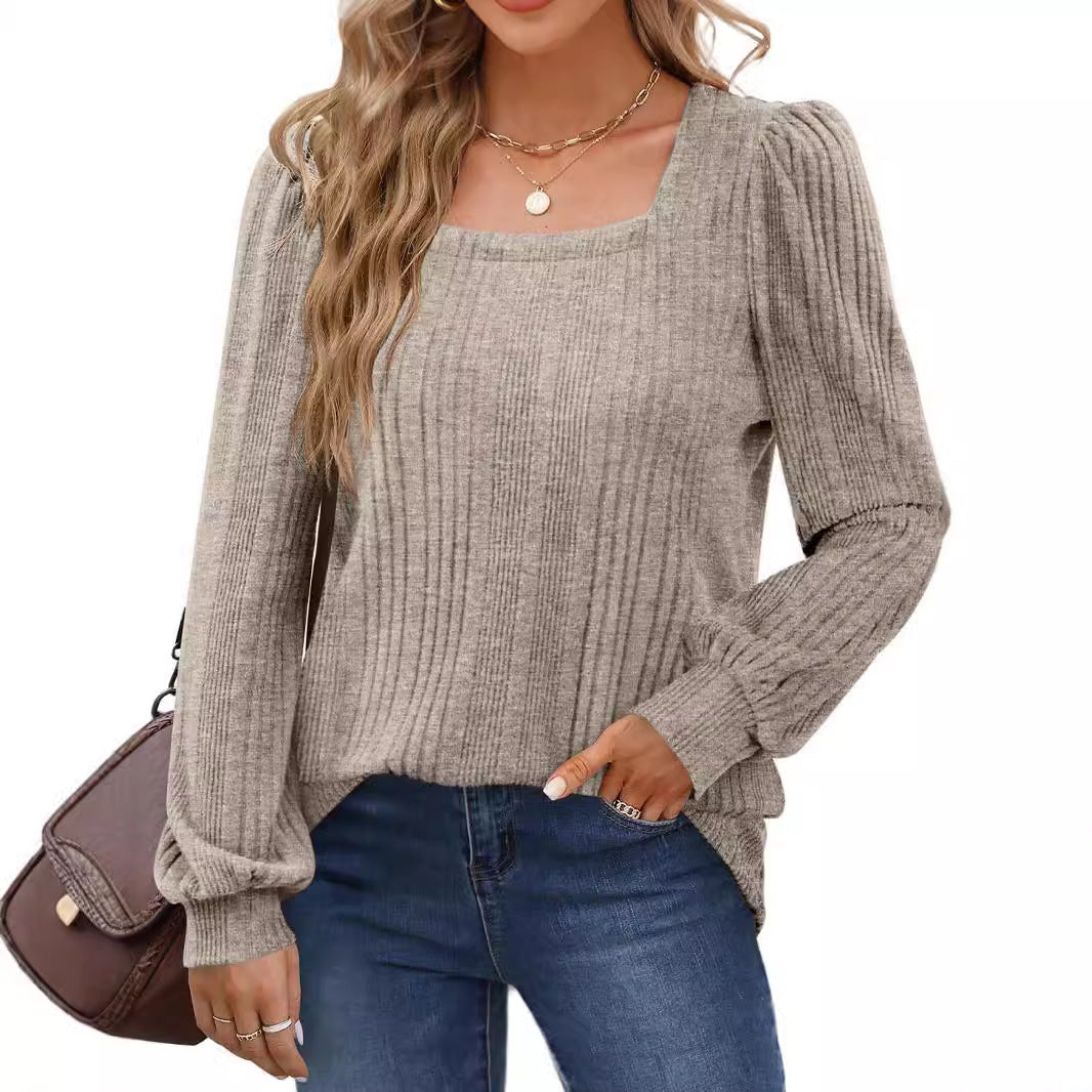 Pull à manches bouffantes côtelé Chic und Stil pour femmes