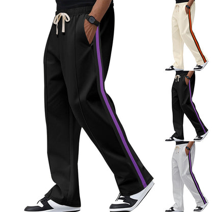 Men's casual leisure pants with contrasting side stripes Chic and Style