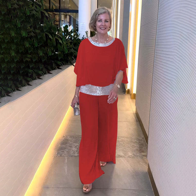 Dames élégant et aérien combinaison avec ceinture scintillante Chic und Stil