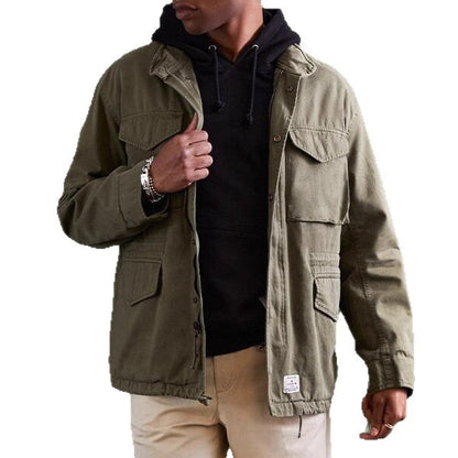 Functional utility jacket for men with multiple pockets and modern cut Chic and Style
