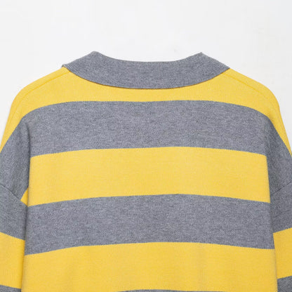 Pull-over polo à motifs larges pour femmes avec des manches courtes Chic und Stil