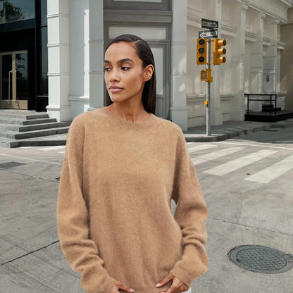 Dames pull en tricot doux avec un élégant col rond et une coupe décontractée Chic und Stil