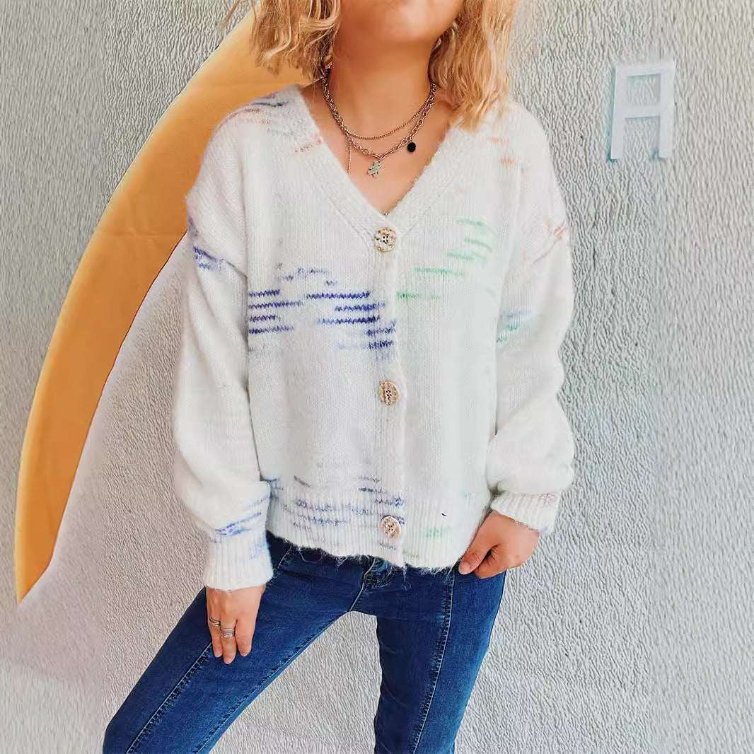 Cardigan pour femmes en tricot épais avec un design de boutons à la mode et un matériau doux Chic und Stil