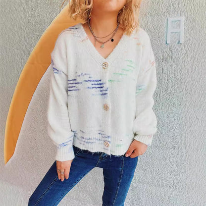 Cardigan pour femmes en tricot épais avec un design de boutons à la mode et un matériau doux Chic und Stil