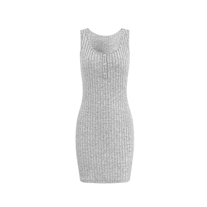 Robe en tricot pour femmes avec détails de boutons et cardigan assorti Chic und Stil