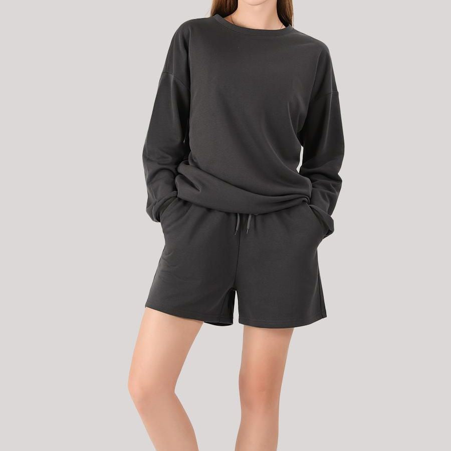 Dames ensemble décontracté de sweat-shirt et de shorts Chic und Stil