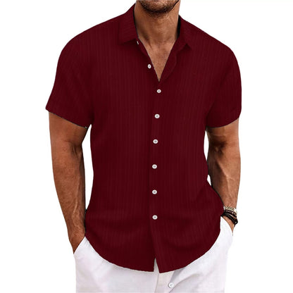 Chemise décontractée à manches courtes à rayures pour hommes Chic und Stil