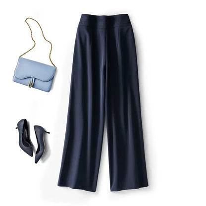 Pantalons larges fluide taille haute pour femmes Chic und Stil