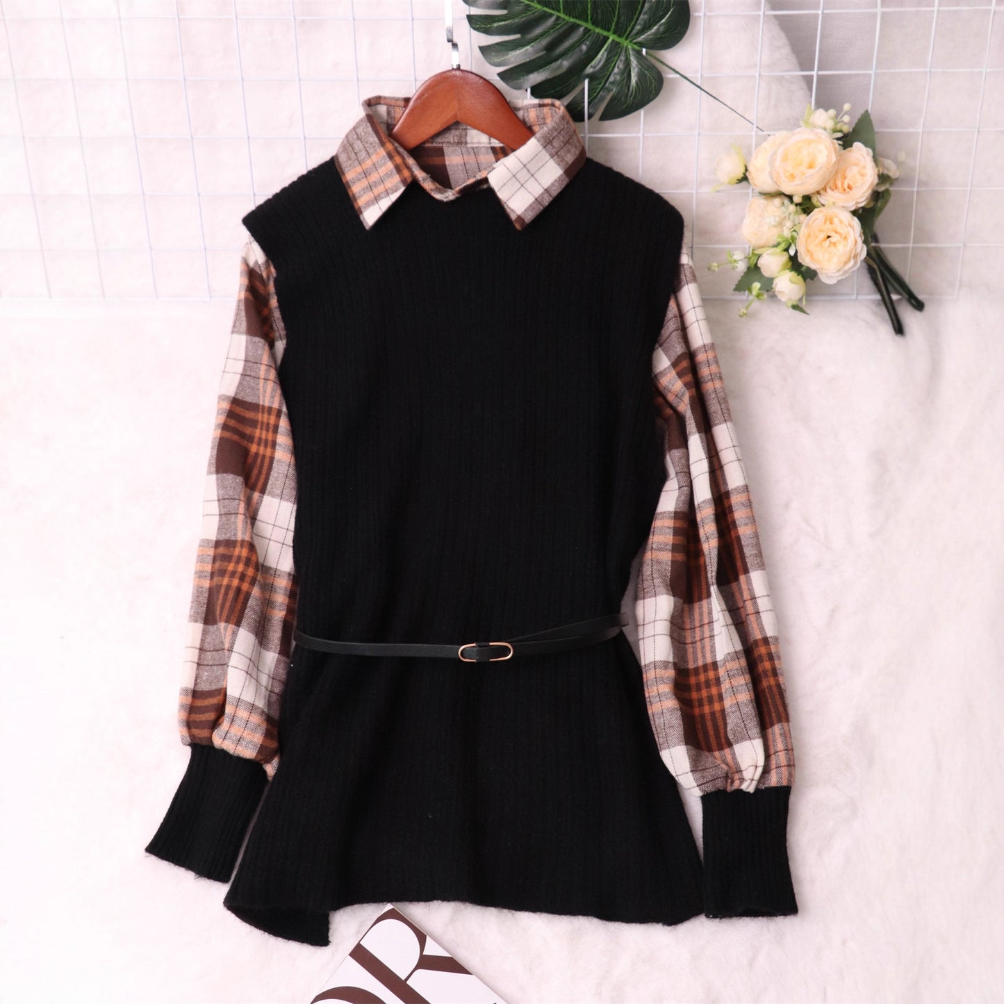 Pullunder féminin à détails de chemise Chic und Stil