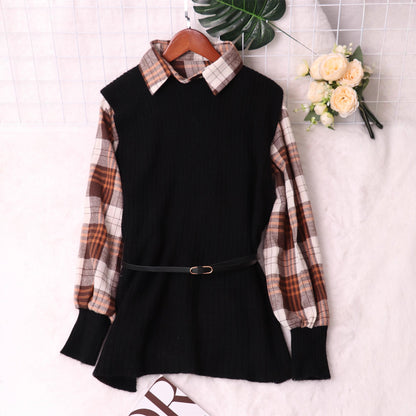 Pullunder féminin à détails de chemise Chic und Stil
