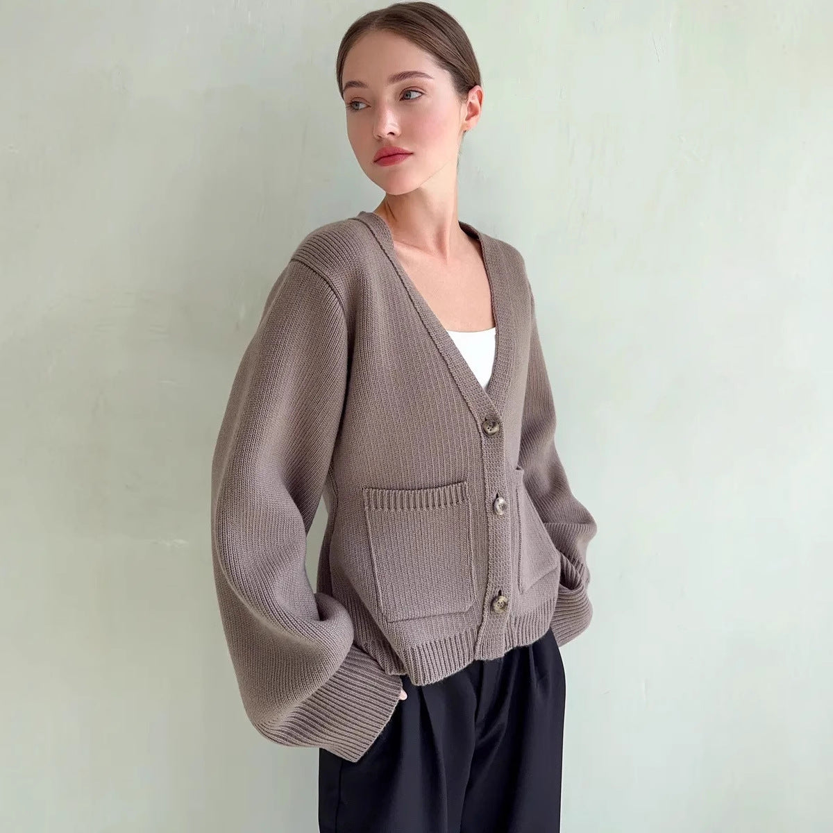 Dames cardigan avec des manches larges et des poches pratiques Chic und Stil