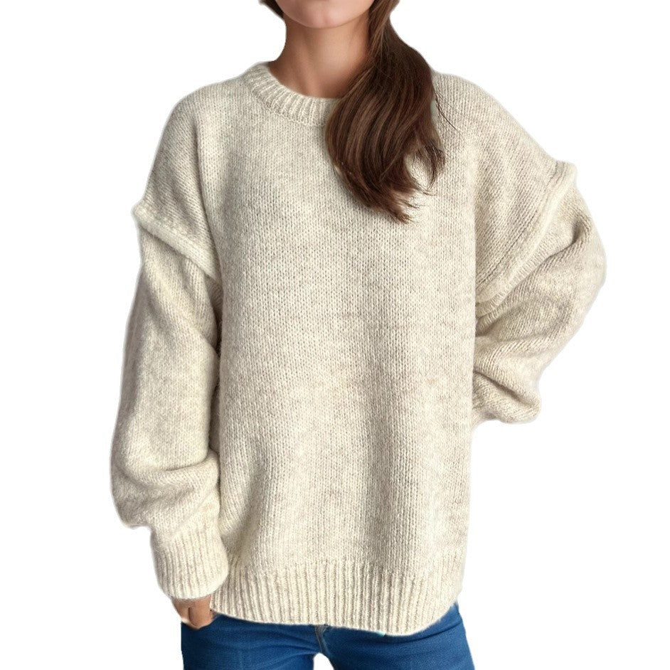 Pull en gros tricot pour femme avec coupe décontractée et design structuré Chic und Stil