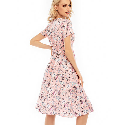 Robe maxi pour femmes avec des motifs floraux et une taille élastique Chic und Stil