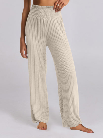 Chic and Style Wide Ribbed Palazzo Pants for Women