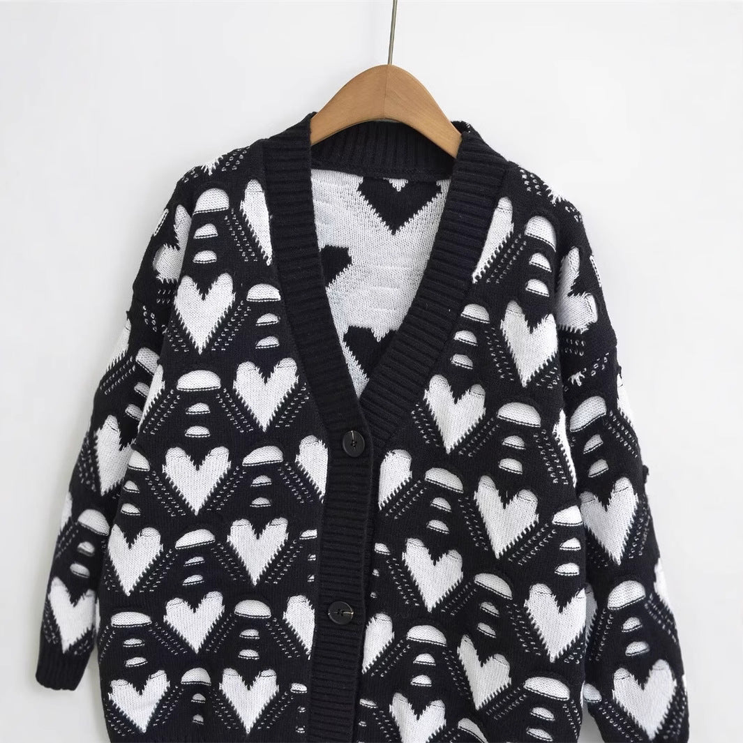 Dames gilet avec motif de coeurs Chic und Stil