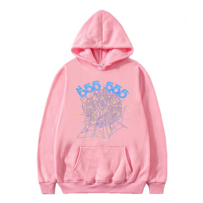 Dames hoodie avec un motif de toile d'araignée créatif Chic und Stil