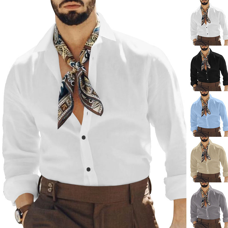 Chemise classique pour hommes à manches longues avec col tendance et élégante patte de boutonnage Chic und Stil