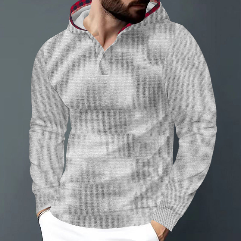 Chemise à manches longues tendance pour hommes avec capuche et design texturé Chic und Stil