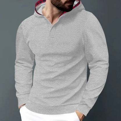 Chemise à manches longues tendance pour hommes avec capuche et design texturé Chic und Stil