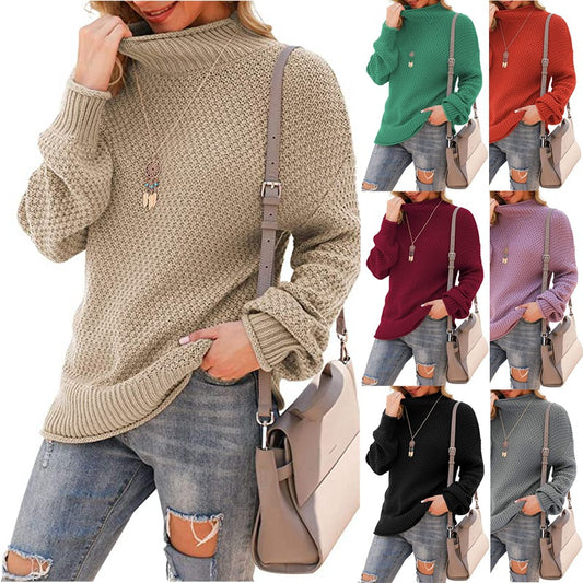 Pull femme avec col haut et motif en tricot structuré Chic und Stil