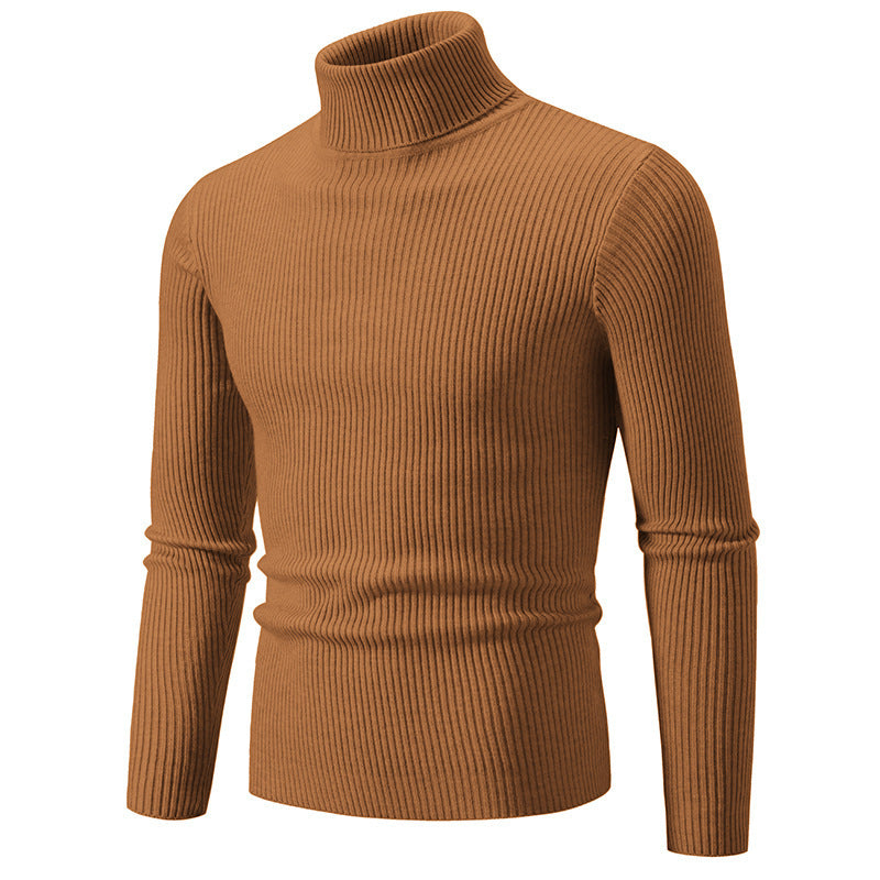 Pullover à col roulé tendance pour hommes avec un design en ribbing fin Chic und Stil