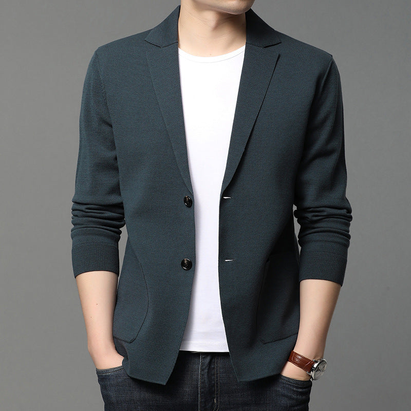 Blazer en tricot pour hommes avec des détails de boutons élégants et des poches pratiques Chic und Stil