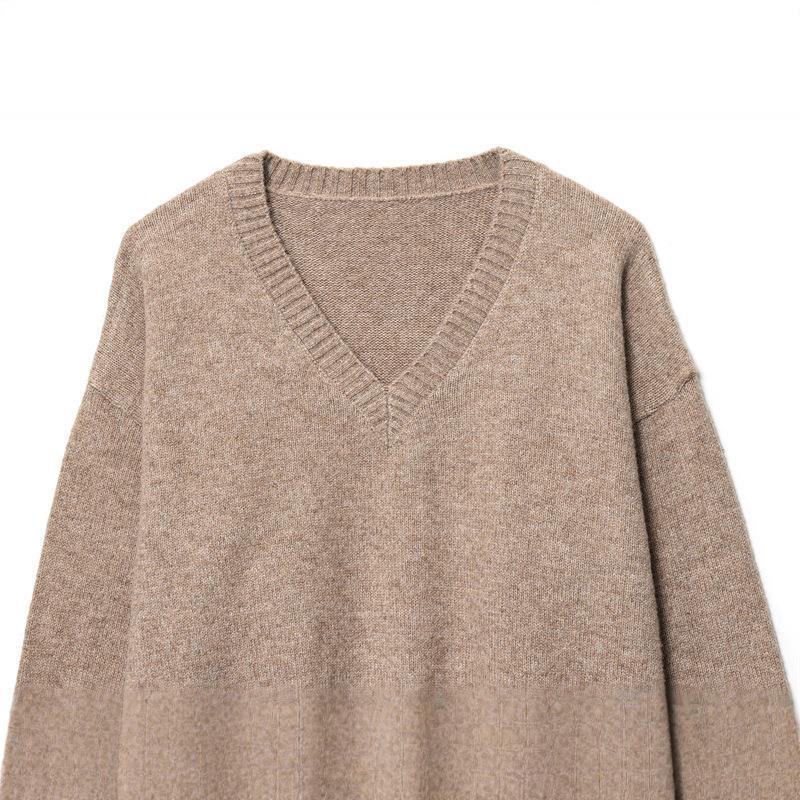 Dames Cachemire-V-décolleté Pull Chic und Stil