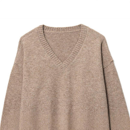Dames Cachemire-V-décolleté Pull Chic und Stil