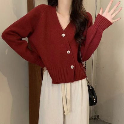 Dames cardigan moelleux avec de gros boutons et une coupe ample Chic und Stil