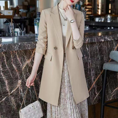 Blazer long pour femmes avec patte de boutonnage double Chic & Stil