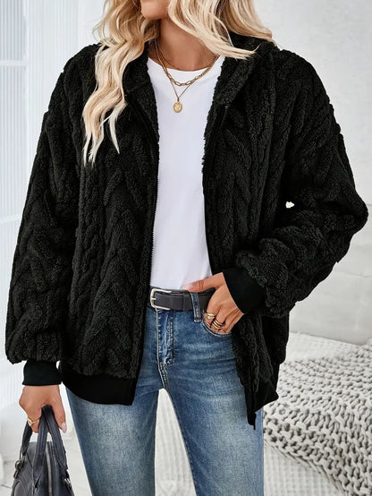 Fleece jacket for women with Chic and Style texture