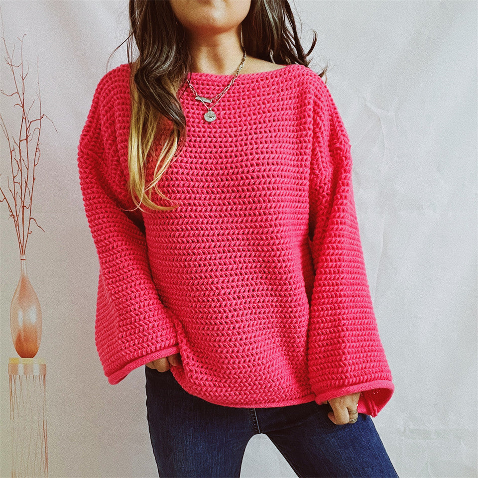 Pull en grosse maille pour femmes avec coupe ample et manches décontractées Chic und Stil