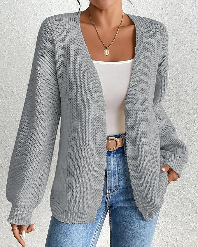 Dames cardigan décontracté avec des manches oversize et un décolleté en V Chic und Stil
