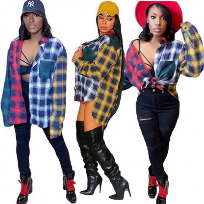 Chemise à carreaux oversize pour femmes avec une coupe tendance et un look décontracté Chic und Stil