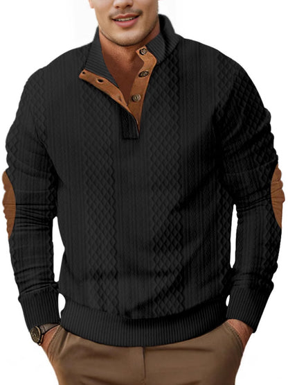 Pull en tricot tendance pour hommes avec une structure unique et col Chic und Stil