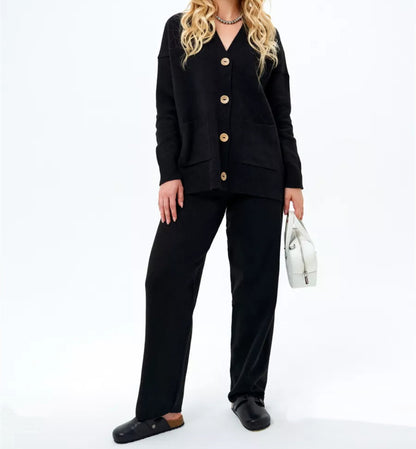 Dames confortable tricot cardigan avec poches pratiques et détails de boutons Chic und Stil