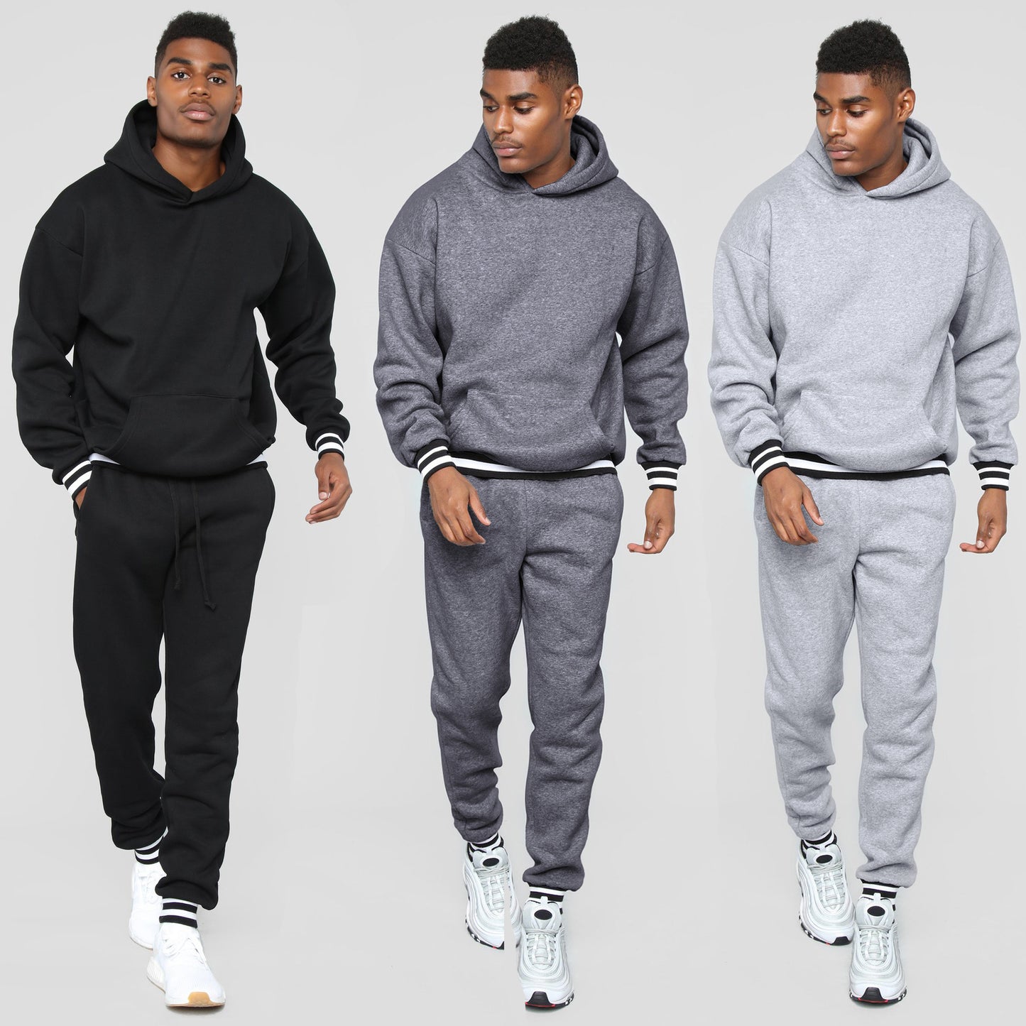 Sporty sweatshirt for men with comfortable jogger pants in chic urban style