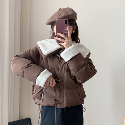 Dames Duvet doux avec col en fausse fourrure amovible Chic und Stil