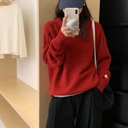 Dames grand tricot pull avec coupe ample et texture douce Chic und Stil