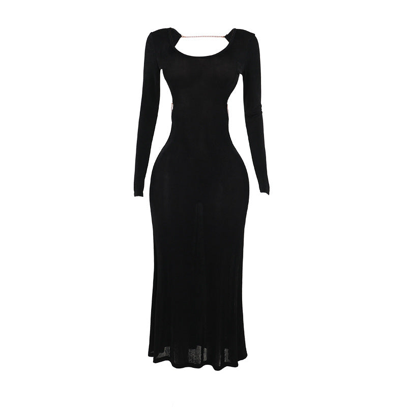 Dames Robe Maxi Élégante Cut-Out Chic und Stil