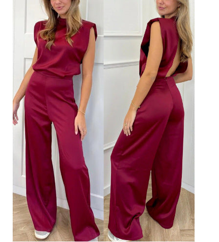 Dames élégant combinaison avec jambes droites et col haut Chic und Stil