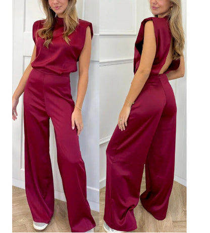 Dames élégant combinaison avec jambes droites et col haut Chic und Stil